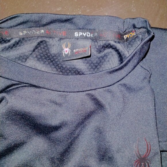 SPYDER NWOT! MEN’S ESSENTIAL BASE LAYER MOISTURE WICKING BLACK PROWEB - Picture 2 of 9